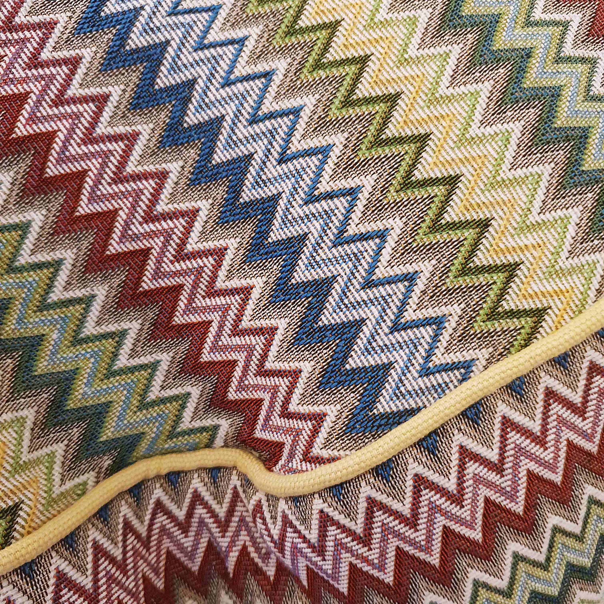 Round Multicolor ZigZag with Yellow Pipings (Small 80 x 15) – Shek O ...