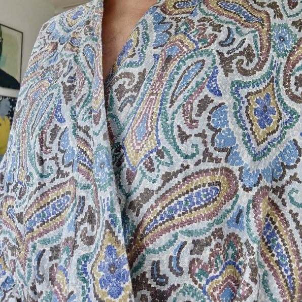 Kimono Style Bathrobe / Mosaic / Short - Image 2