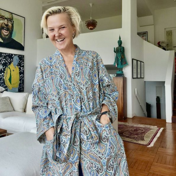 Kimono Style Bathrobe / Mosaic / Short - Image 3