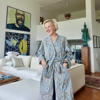 Kimono Style Bathrobe / Mosaic / Short