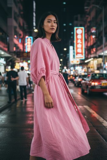 Shek O Linen Summer Dress Collection - Pink and Blue