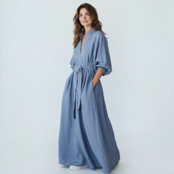 Shek O Linen Summer Dress Collection - Baby Blue